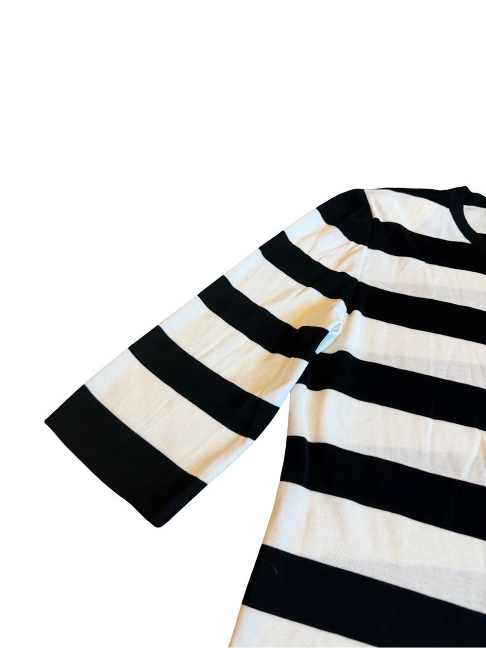 Ming-Wang Stipe Cardigan Sweater Black White Gold Buttons Size XL Women's - Picture 3 of 14